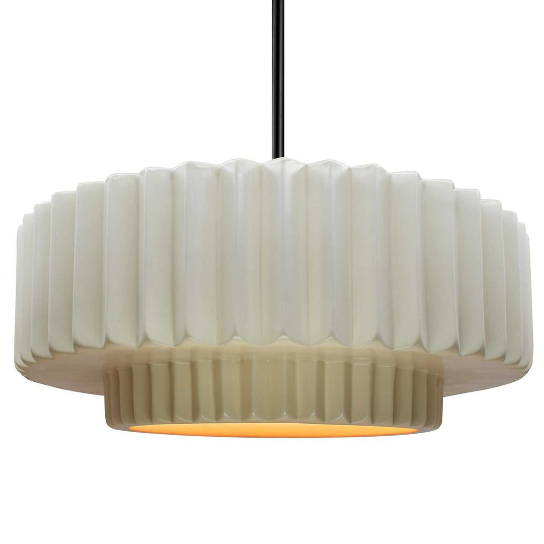 Radiance One Light Pendant in Matte White w/ Champagne Gold Justice Designs
