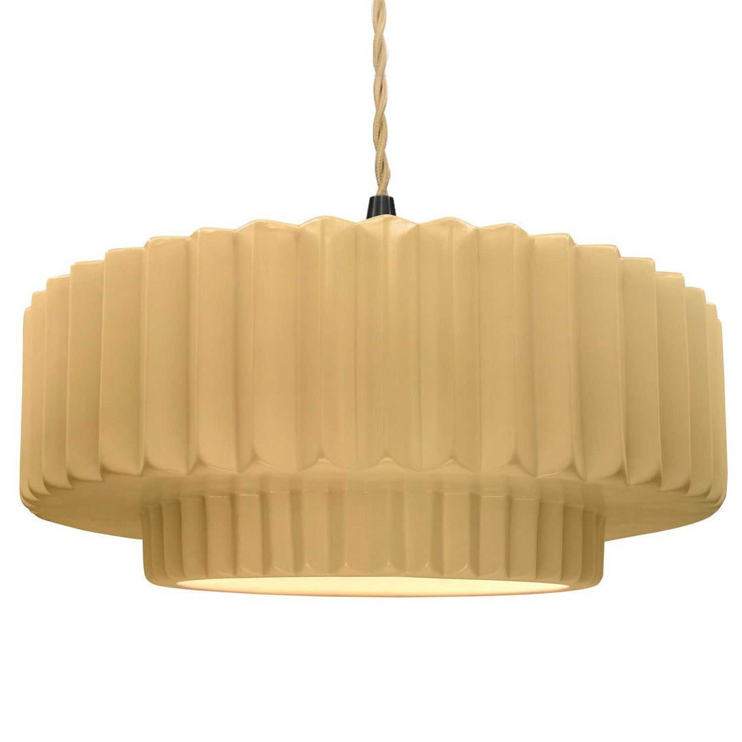 Radiance One Light Pendant in Muted Yellow Justice Designs