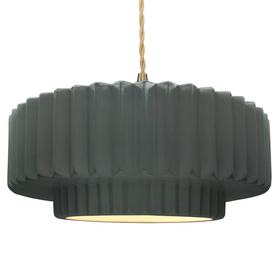 Radiance One Light Pendant in Pewter Green Justice Designs