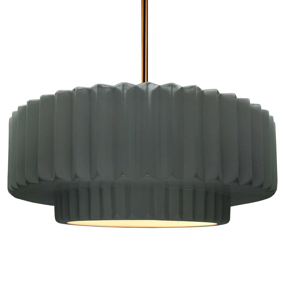 Radiance One Light Pendant in Pewter Green Justice Designs