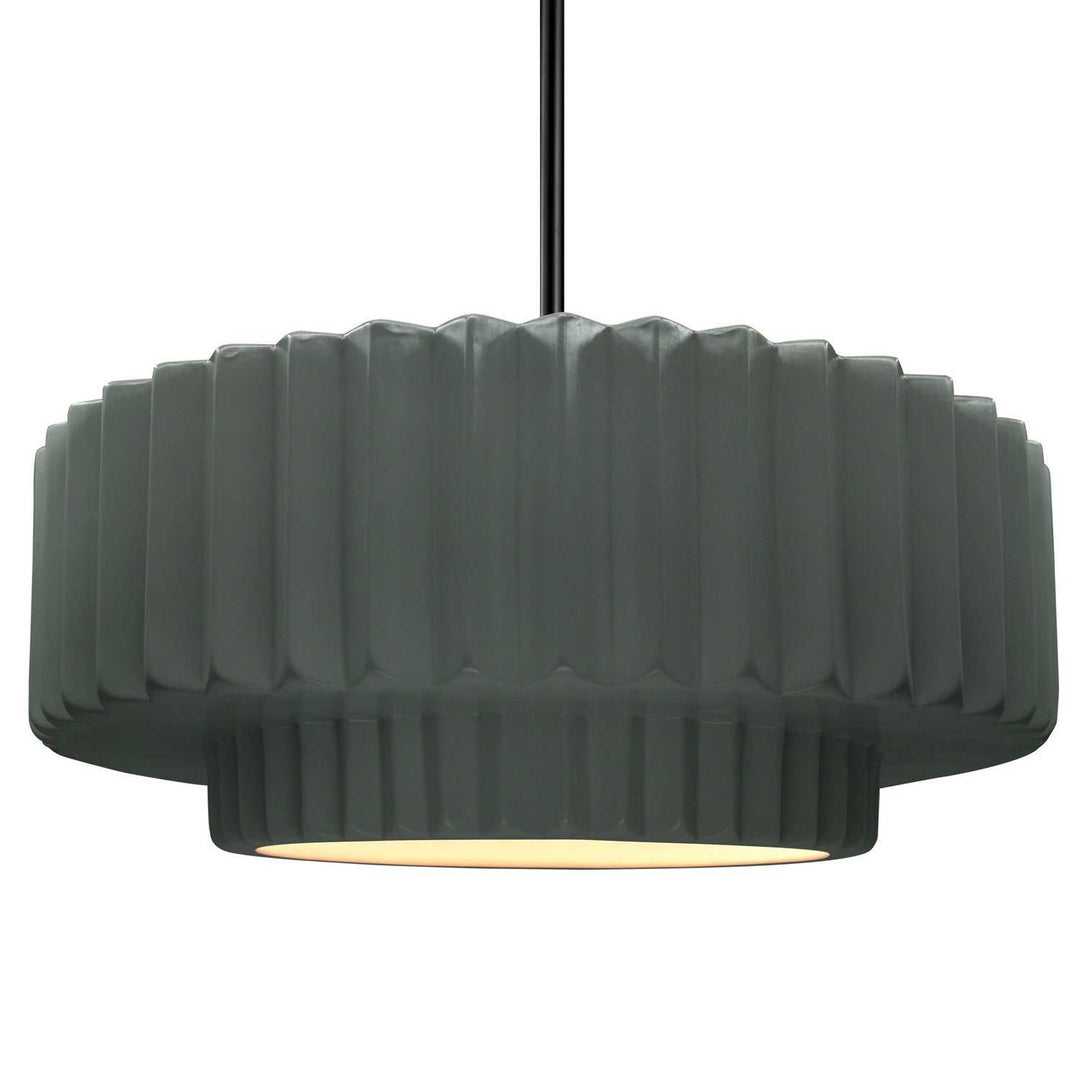 Radiance One Light Pendant in Pewter Green Justice Designs