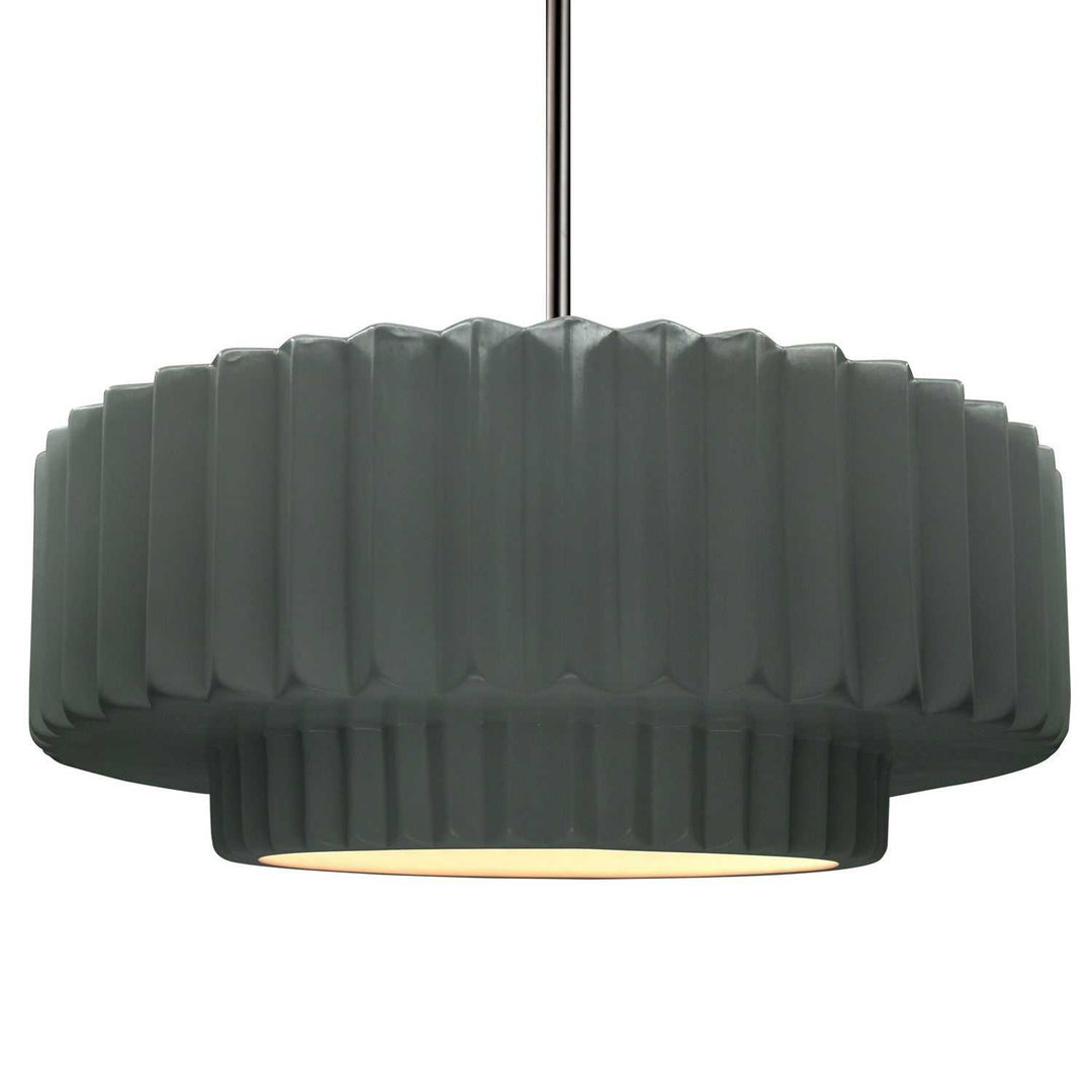 Radiance One Light Pendant in Pewter Green Justice Designs