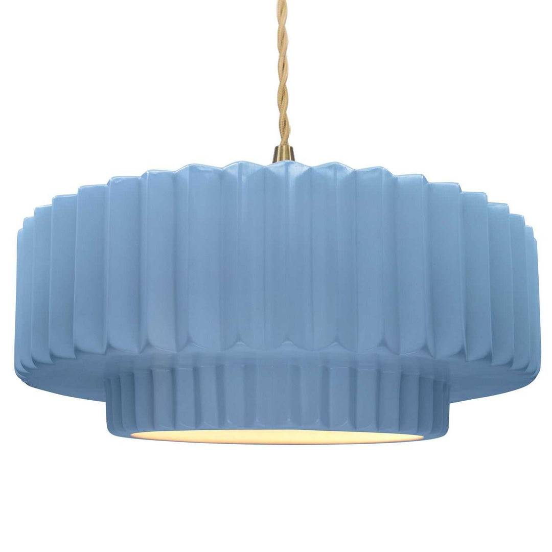 Radiance One Light Pendant in Sky Blue Justice Designs