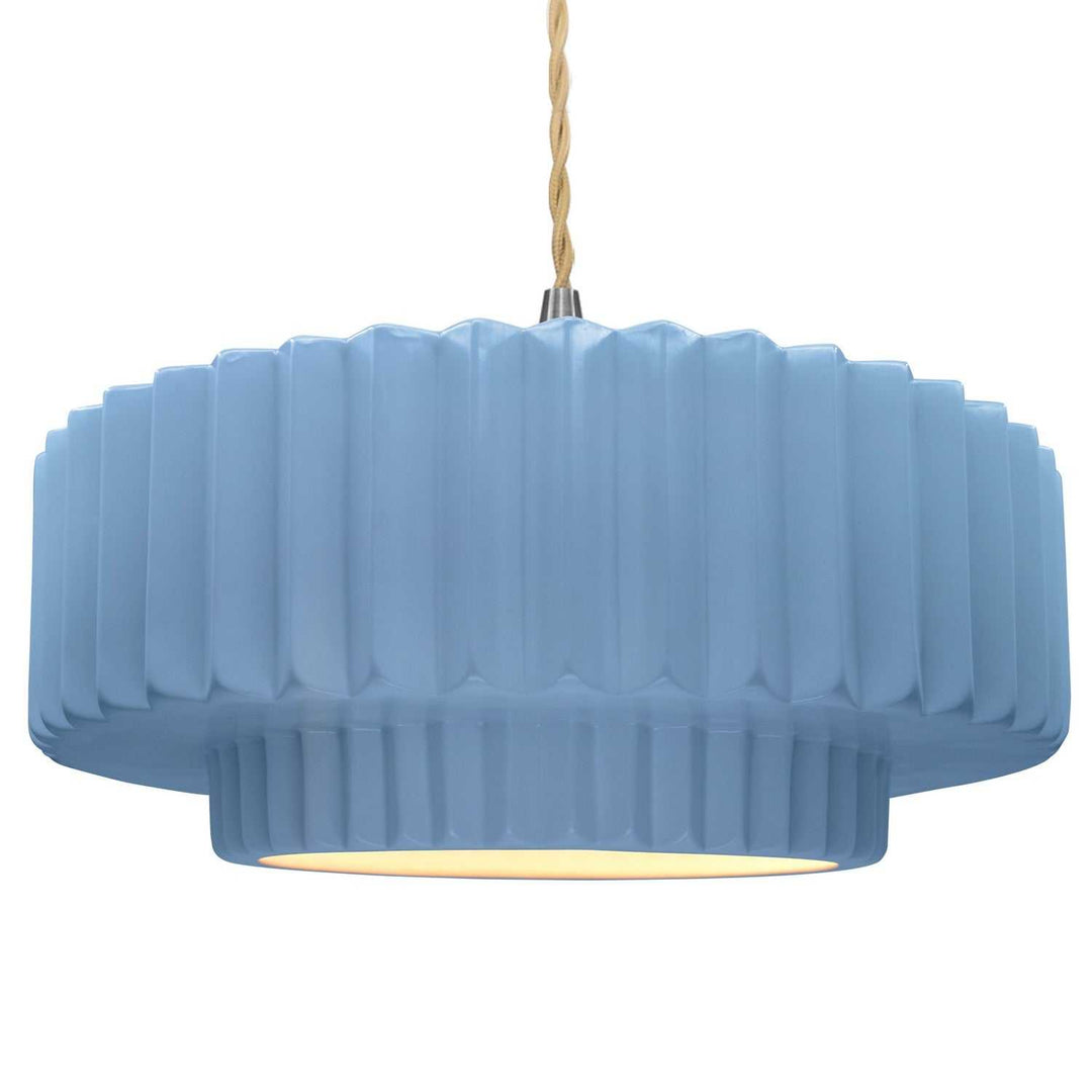 Radiance One Light Pendant in Sky Blue Justice Designs