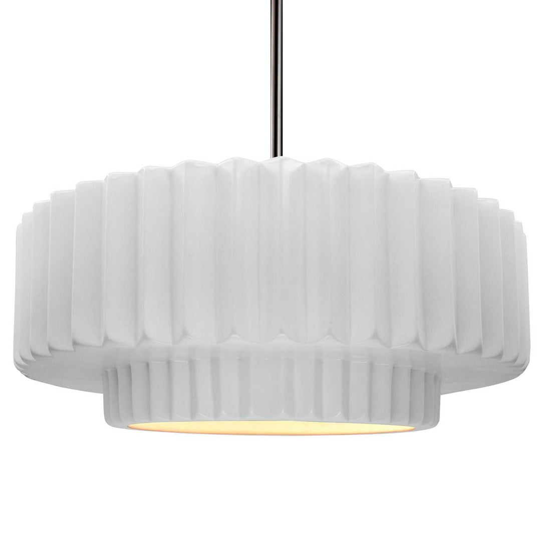 Radiance One Light Pendant in Gloss White Justice Designs