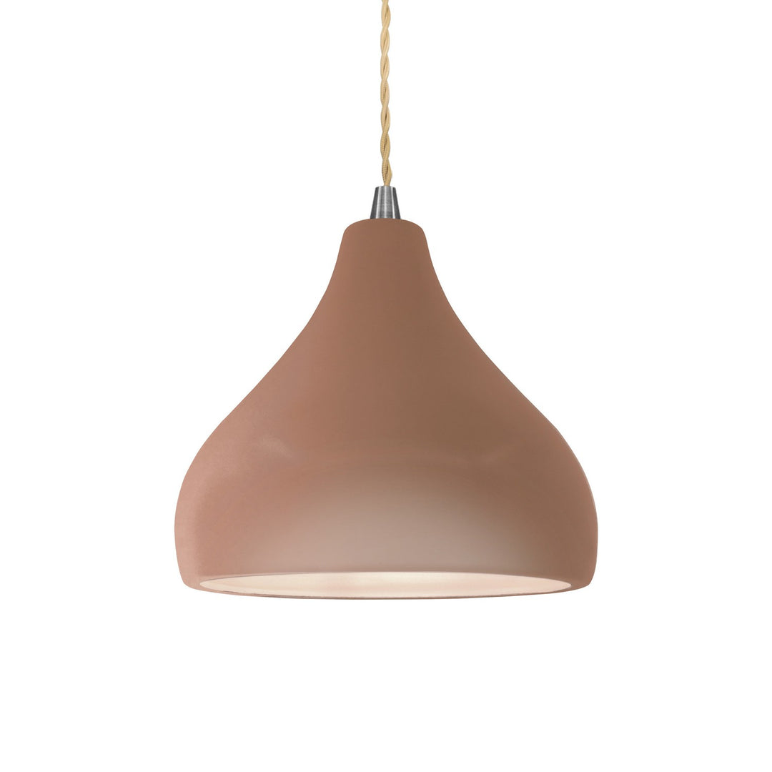 Justice Designs - CER-6560-ADOB-NCKL-BEIG-TWST - One Light Pendant - Radiance - Adobe