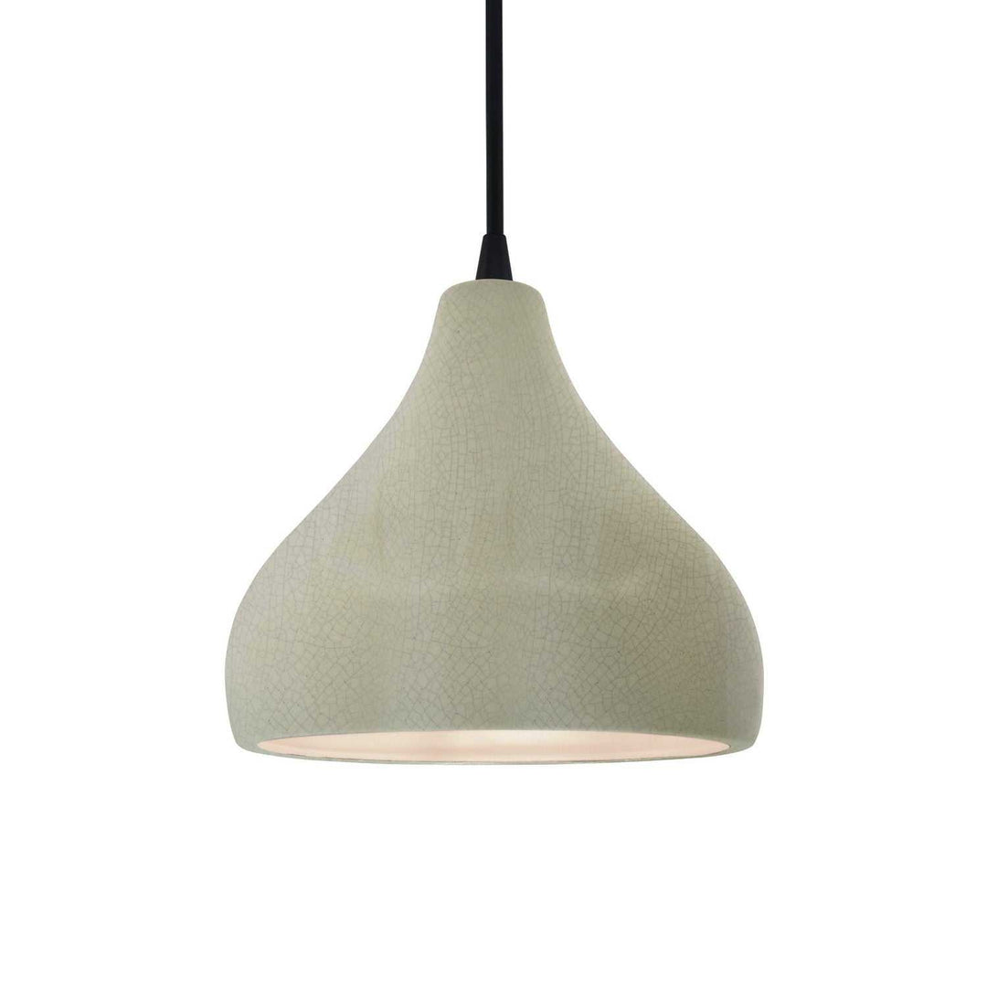 Radiance One Light Pendant in Celadon Green Crackle Justice Designs