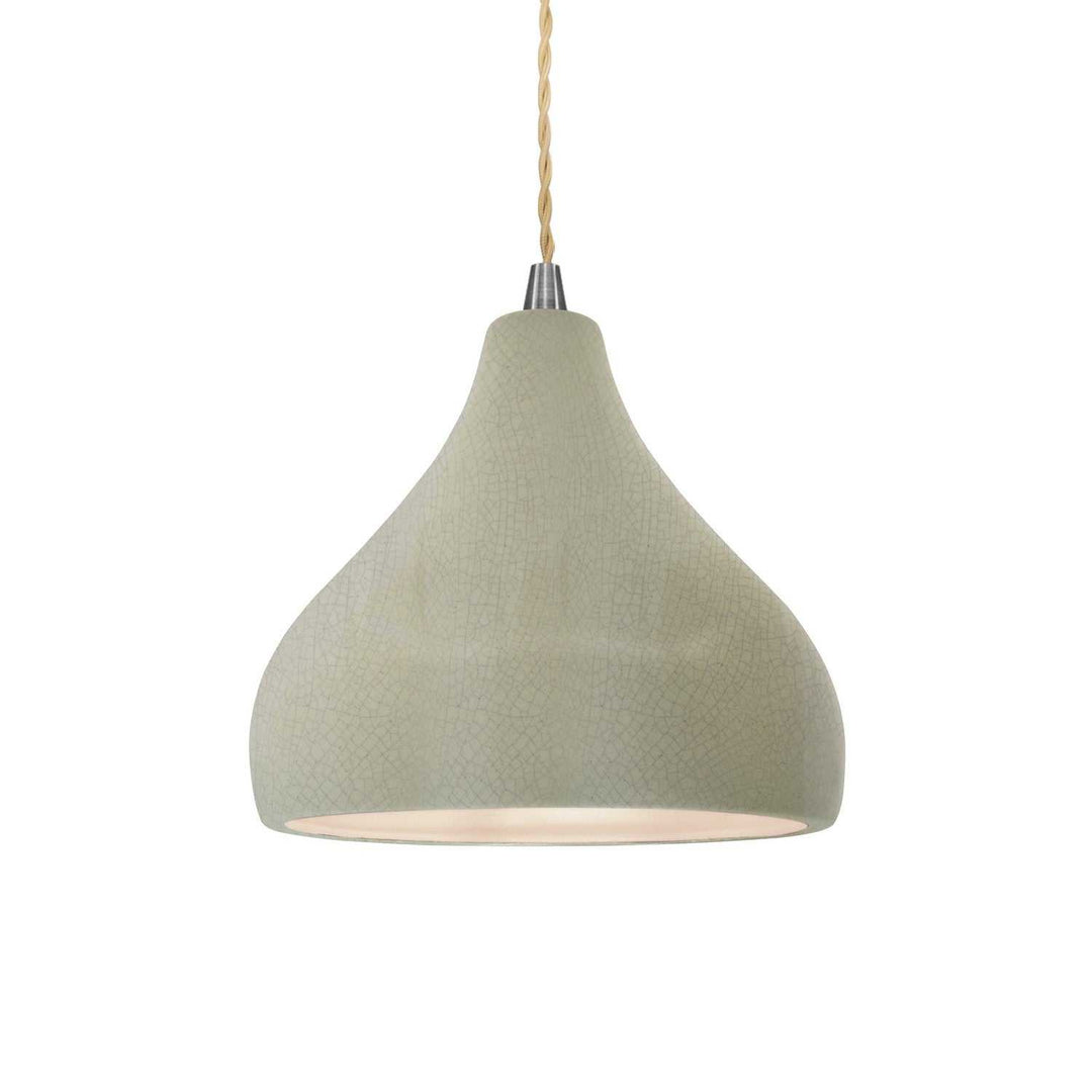Radiance One Light Pendant in Celadon Green Crackle Justice Designs