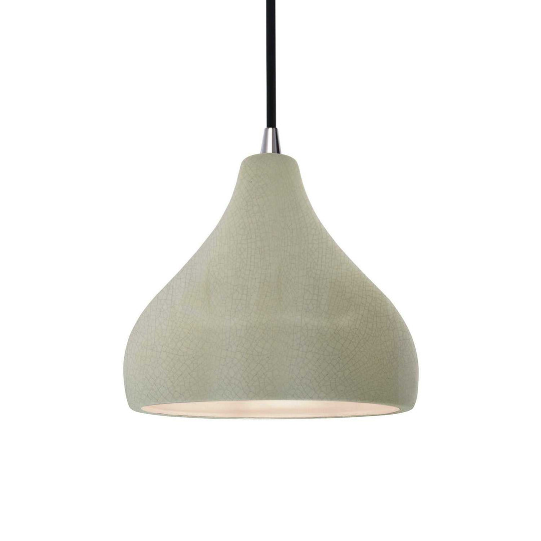 Radiance One Light Pendant in Celadon Green Crackle Justice Designs