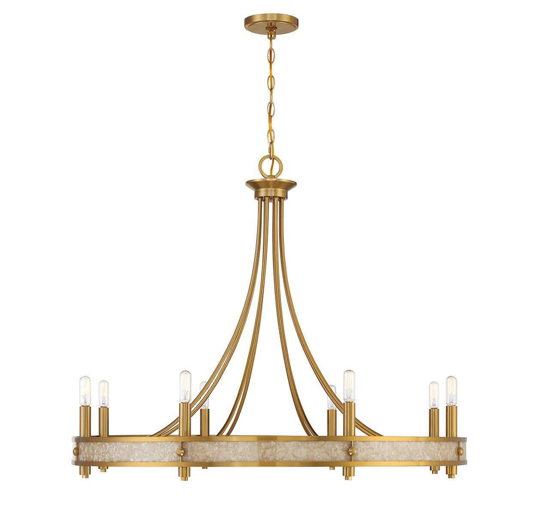 Camden Eight Light Chandelier in Warm Brass Savoy House