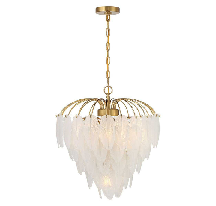 Boa Six Light Chandelier in Warm Brass Savoy House