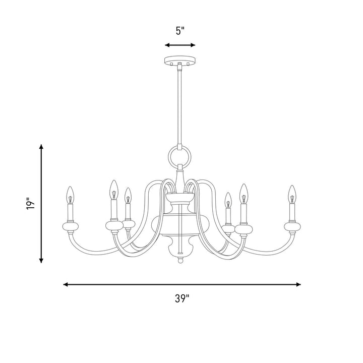 Savoy House - 1-5802-6-322 - Six Light Chandelier - Bergdorf - Warm Brass