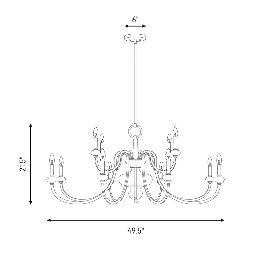 Savoy House - 1-5803-12-322 - 12 Light Chandelier - Bergdorf - Warm Brass