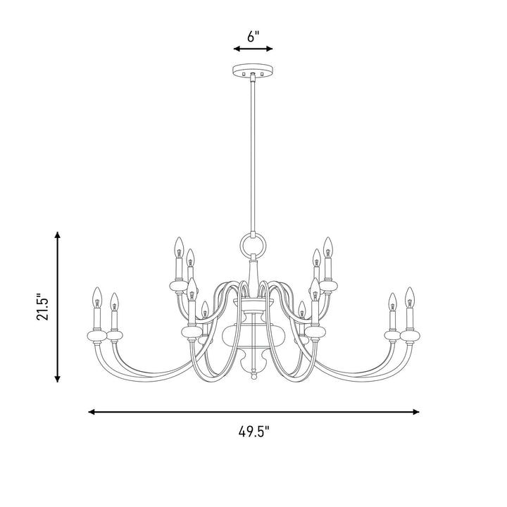 Savoy House - 1-5803-12-322 - 12 Light Chandelier - Bergdorf - Warm Brass