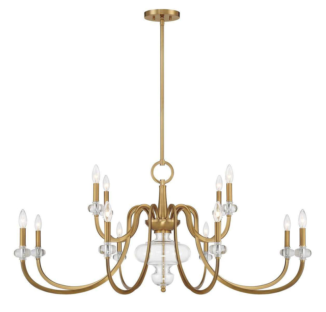 Bergdorf 12 Light Chandelier in Warm Brass Savoy House