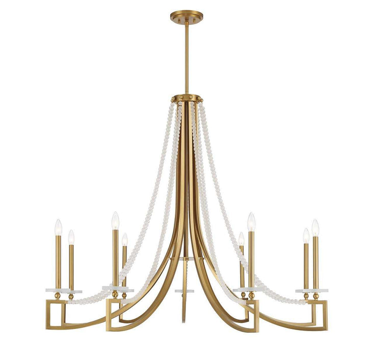 Helen Nine Light Chandelier in Warm Brass Savoy House