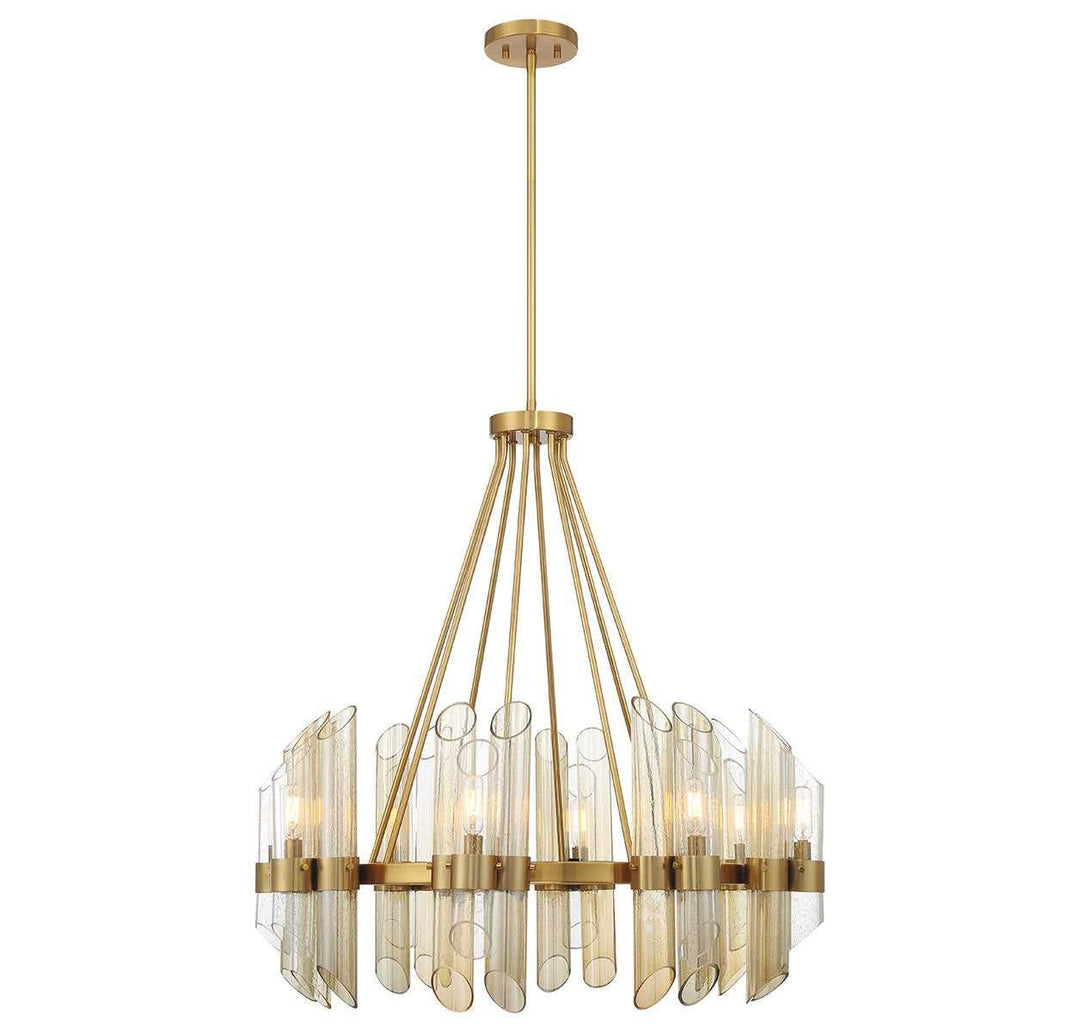 Biltmore Eight Light Chandelier in Warm Brass Savoy House