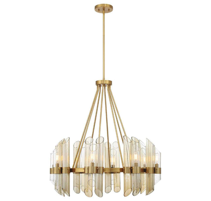 Biltmore Eight Light Chandelier in Warm Brass Savoy House