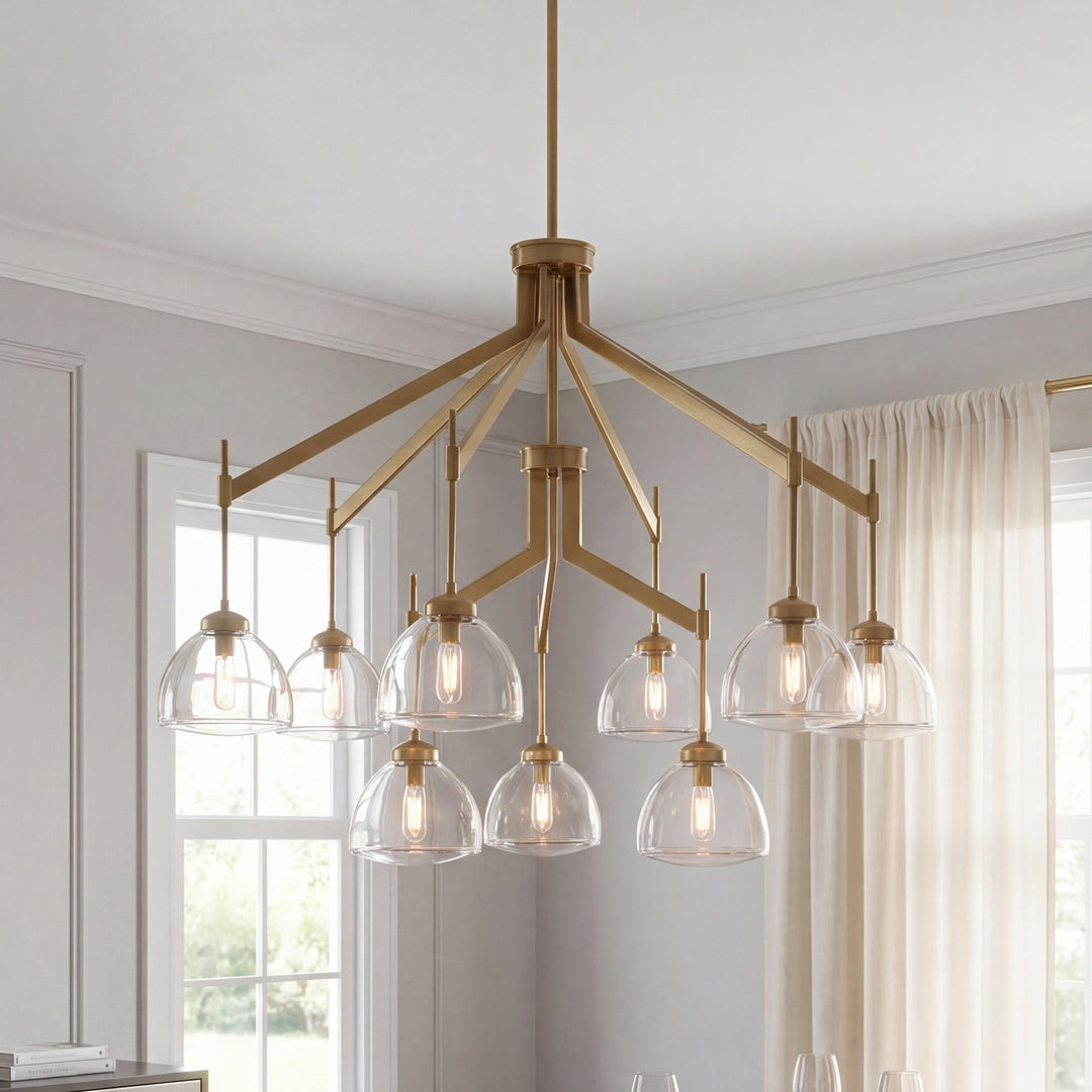 Savoy House - 1-9842-9-322 - Nine Light Chandelier - Corbin - Warm Brass