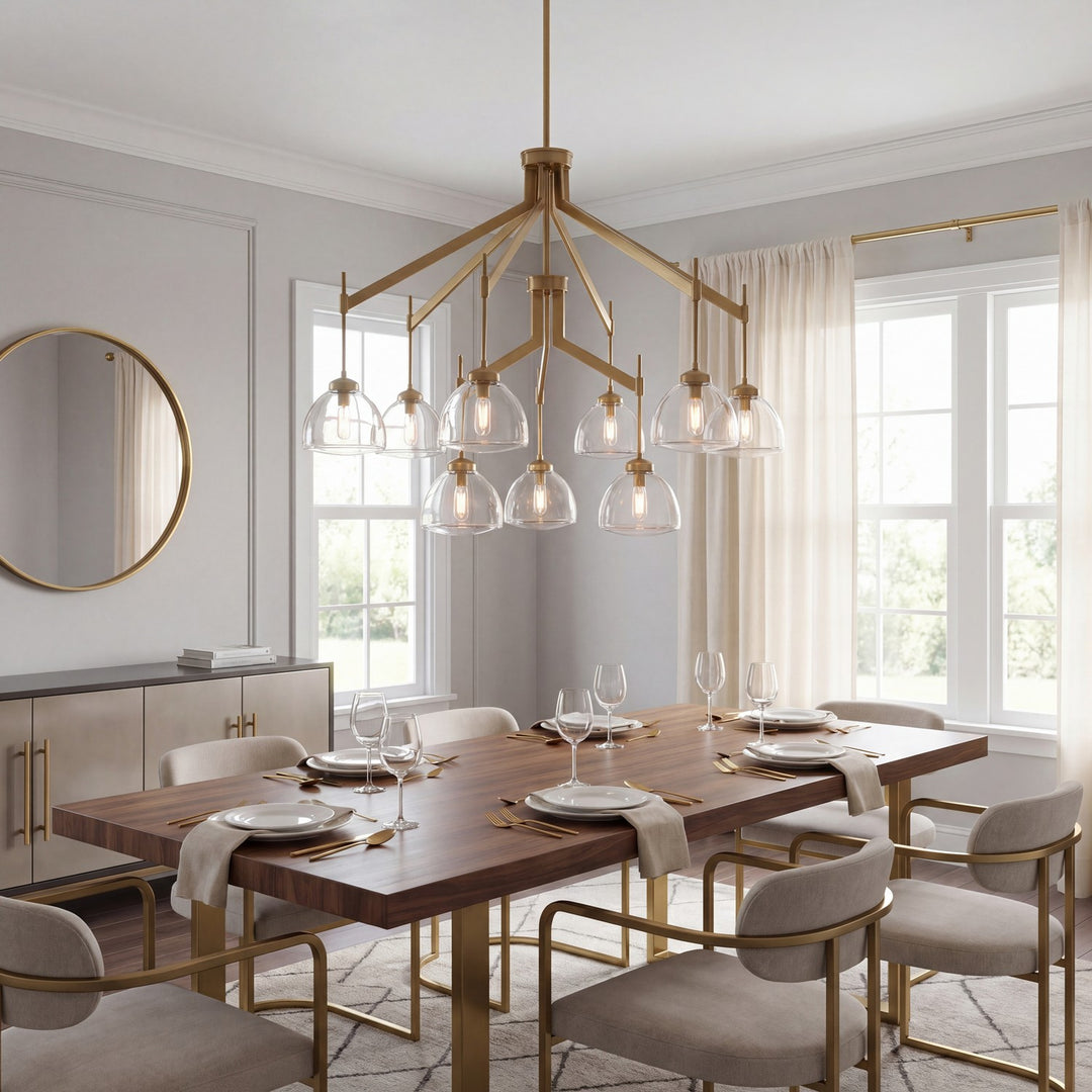 Savoy House - 1-9842-9-322 - Nine Light Chandelier - Corbin - Warm Brass