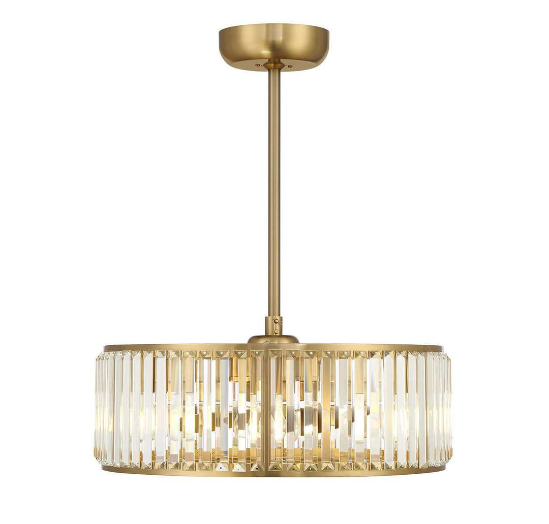 Janus Six Light Fan D'Lier in Warm Brass Savoy House