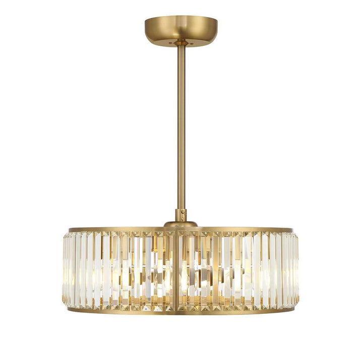 Janus Six Light Fan D'Lier in Warm Brass Savoy House