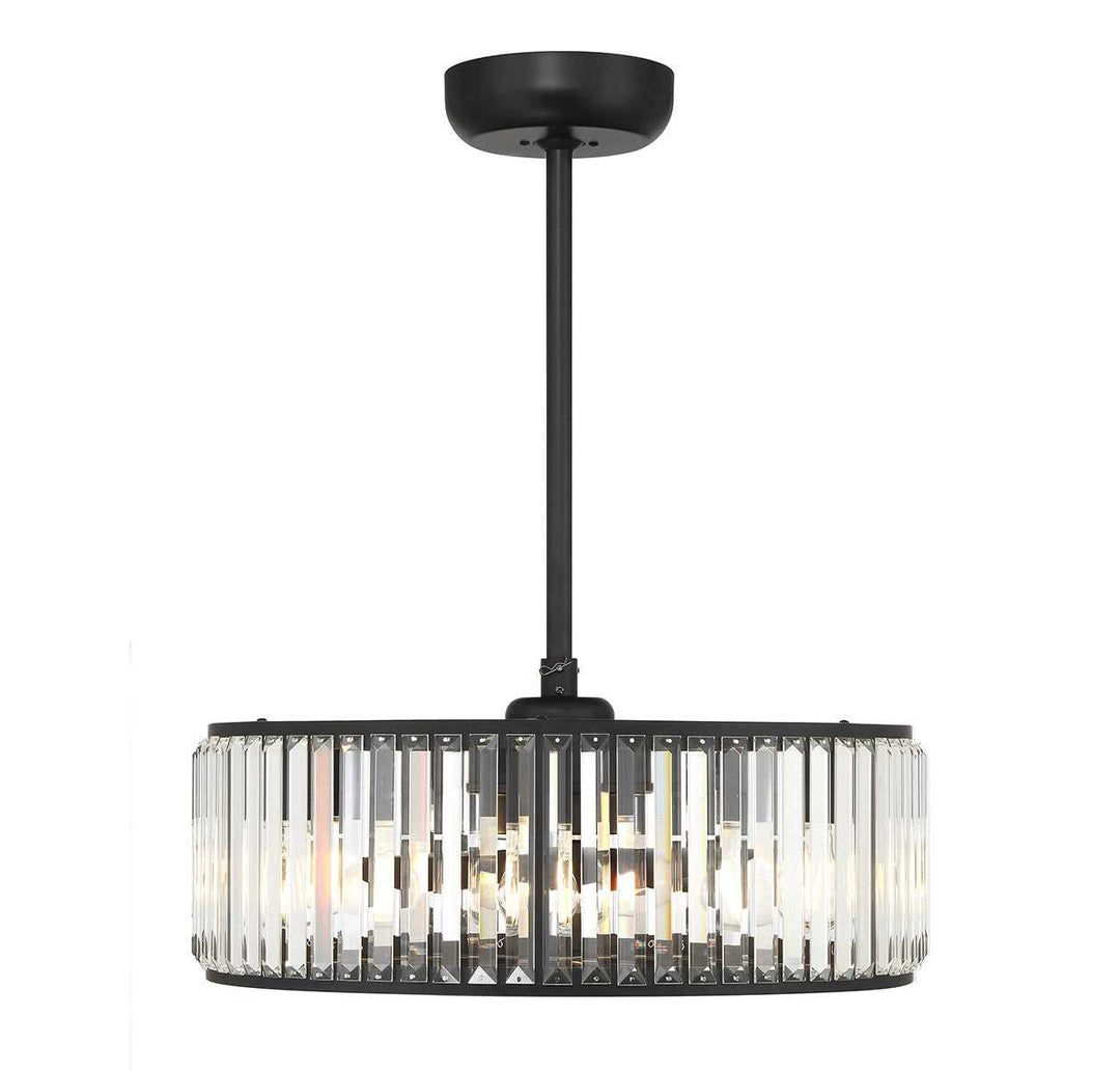 Janus Six Light Fan D'Lier in Matte Black Savoy House