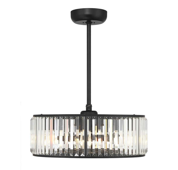 Janus Six Light Fan D'Lier in Matte Black Savoy House