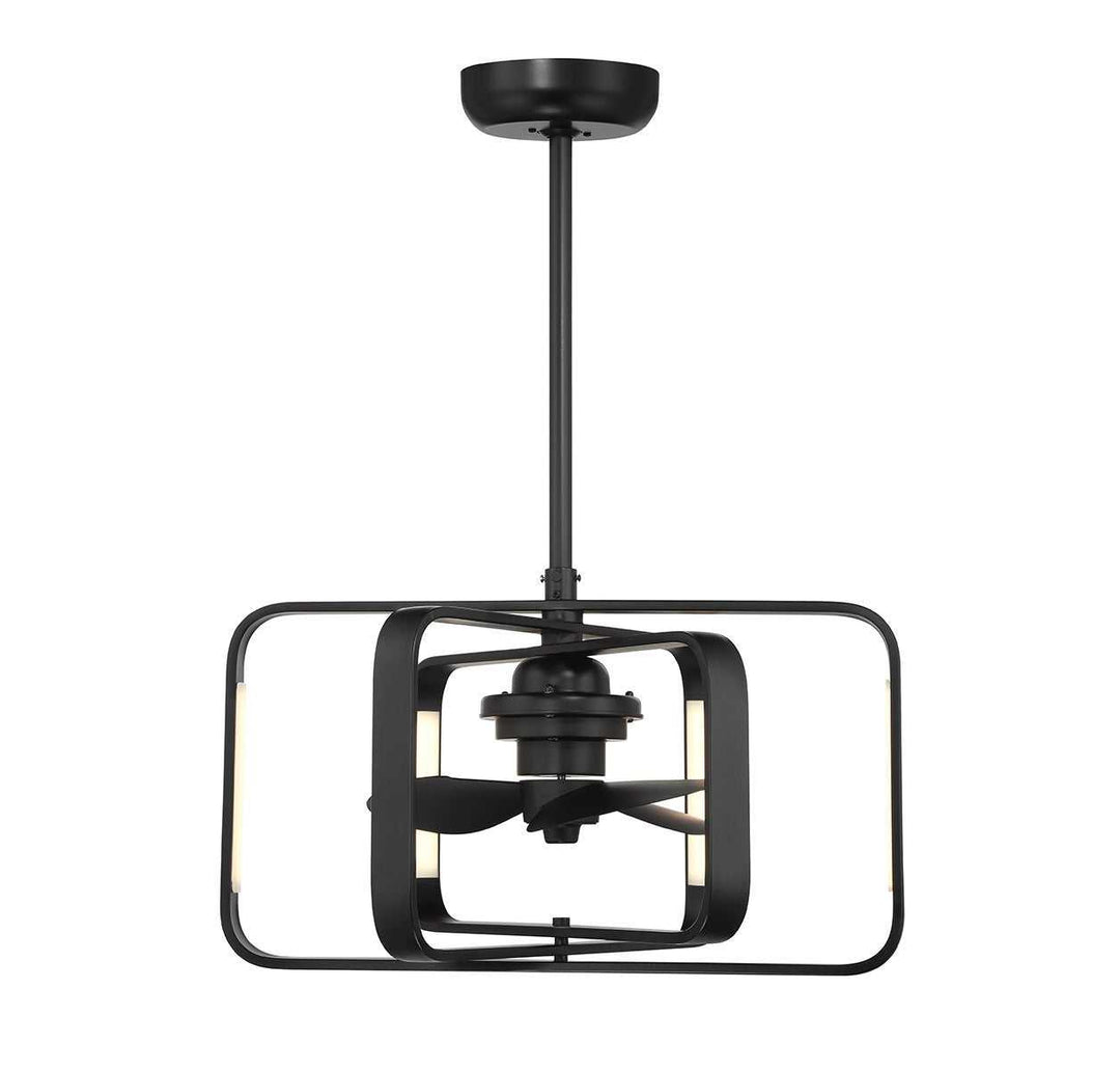 Lynx LED Fan D'Lier in Matte Black Savoy House