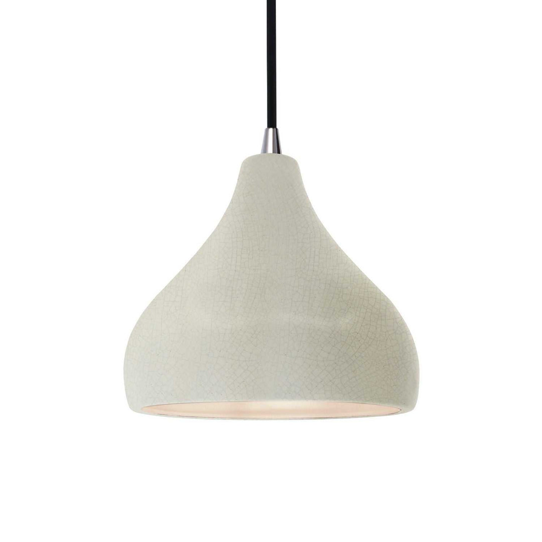 Radiance One Light Pendant in White Crackle Justice Designs