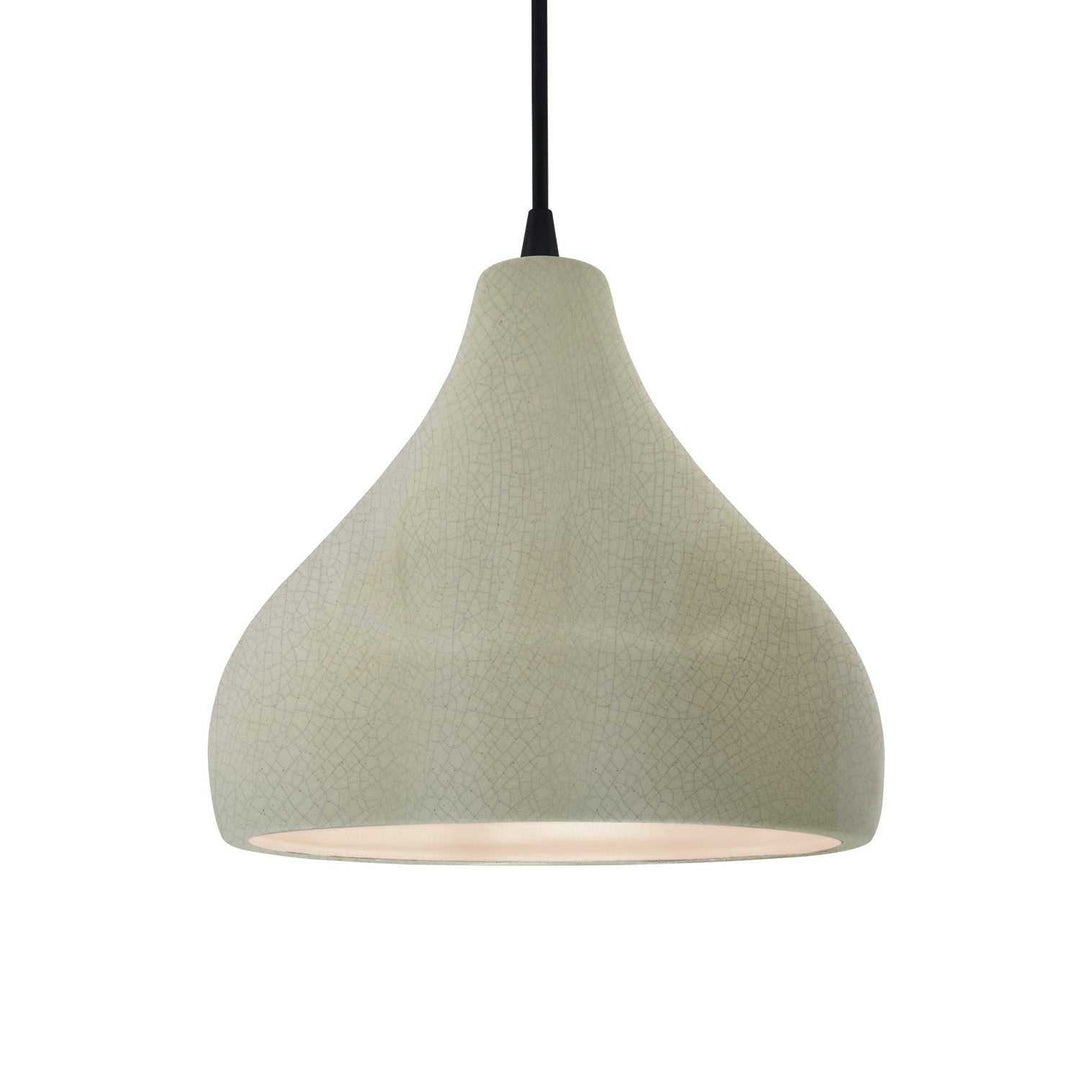 Radiance One Light Pendant in Celadon Green Crackle Justice Designs
