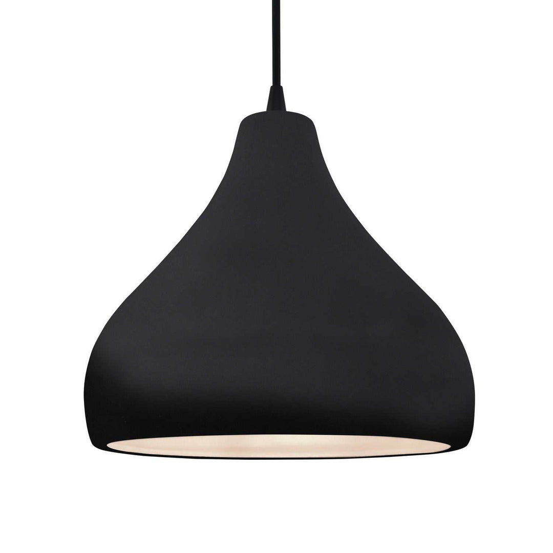 Radiance One Light Pendant in Gloss Black w/ Matte White Justice Designs