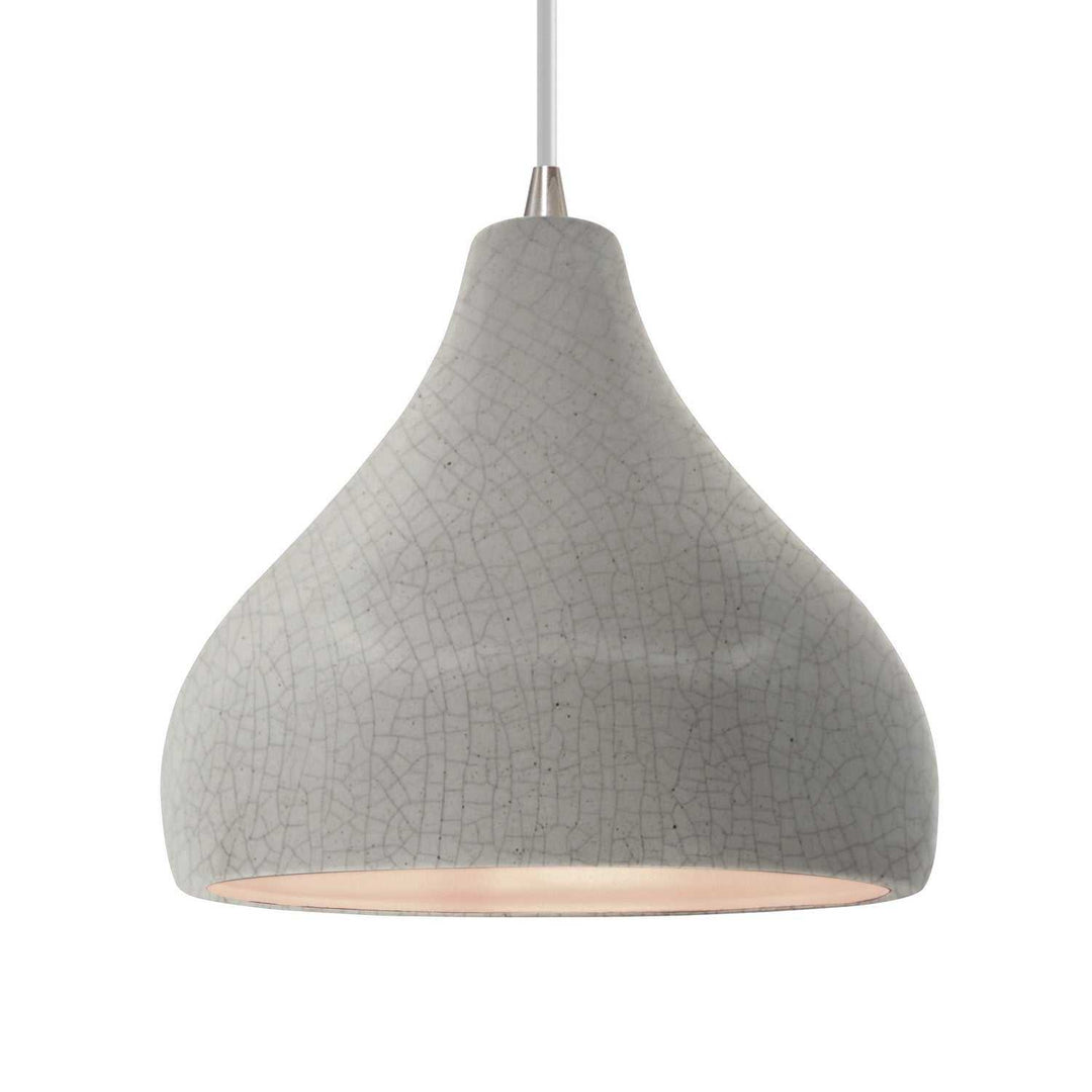 Radiance One Light Pendant in White Crackle Justice Designs