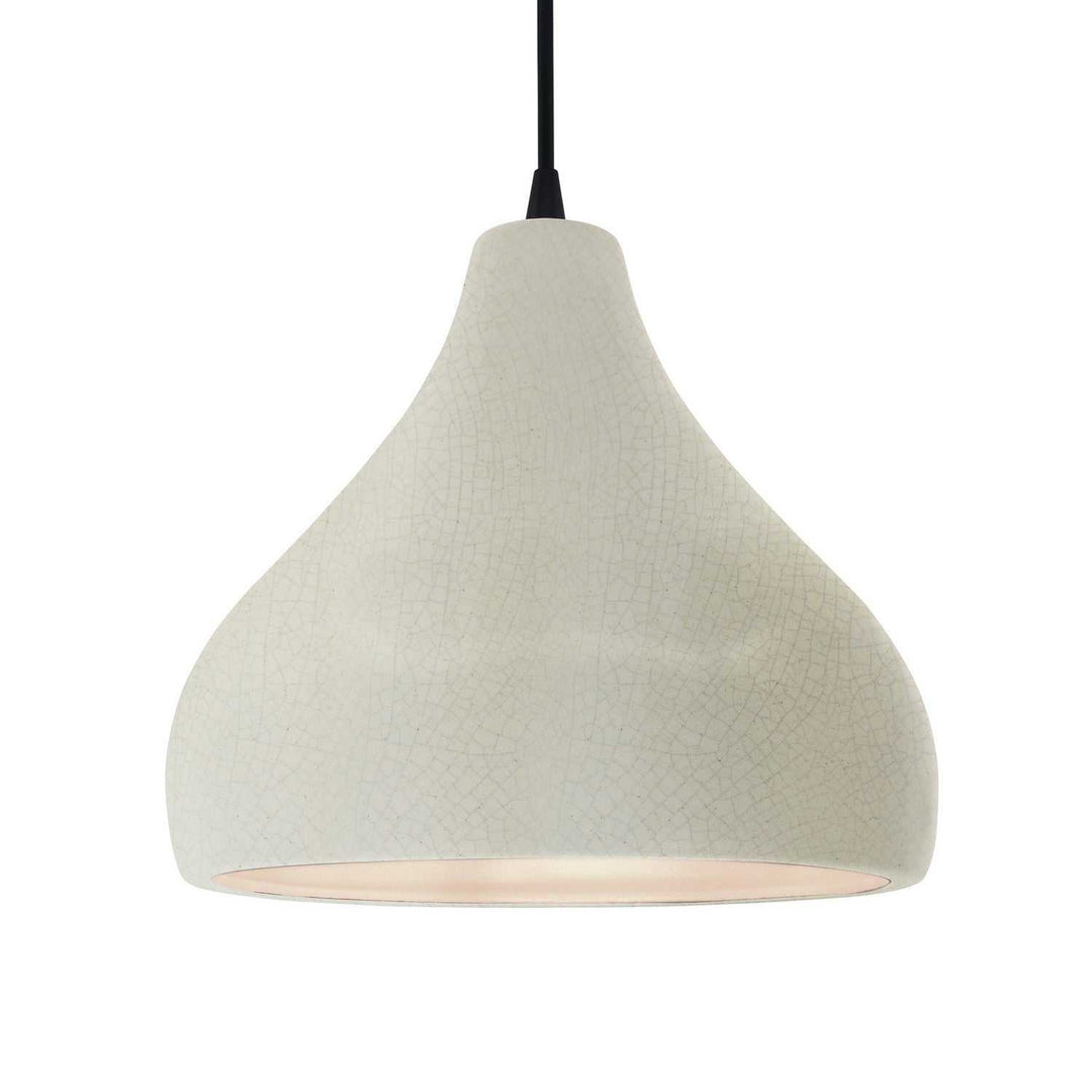 Radiance One Light Pendant in White Crackle Justice Designs