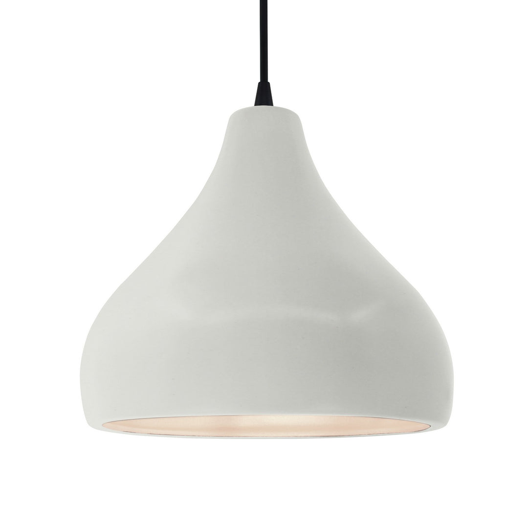 Justice Designs - CER-6565-MAT-MBLK-BKCD - One Light Pendant - Radiance - Matte White