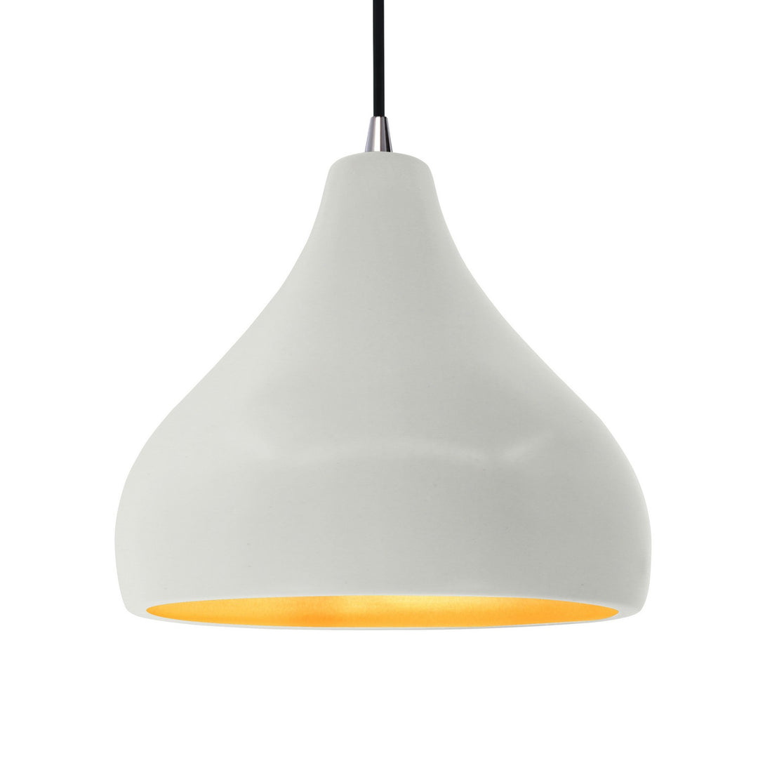 Justice Designs - CER-6565-MTGD-NCKL-BKCD - One Light Pendant - Radiance - Matte White w/ Champagne Gold