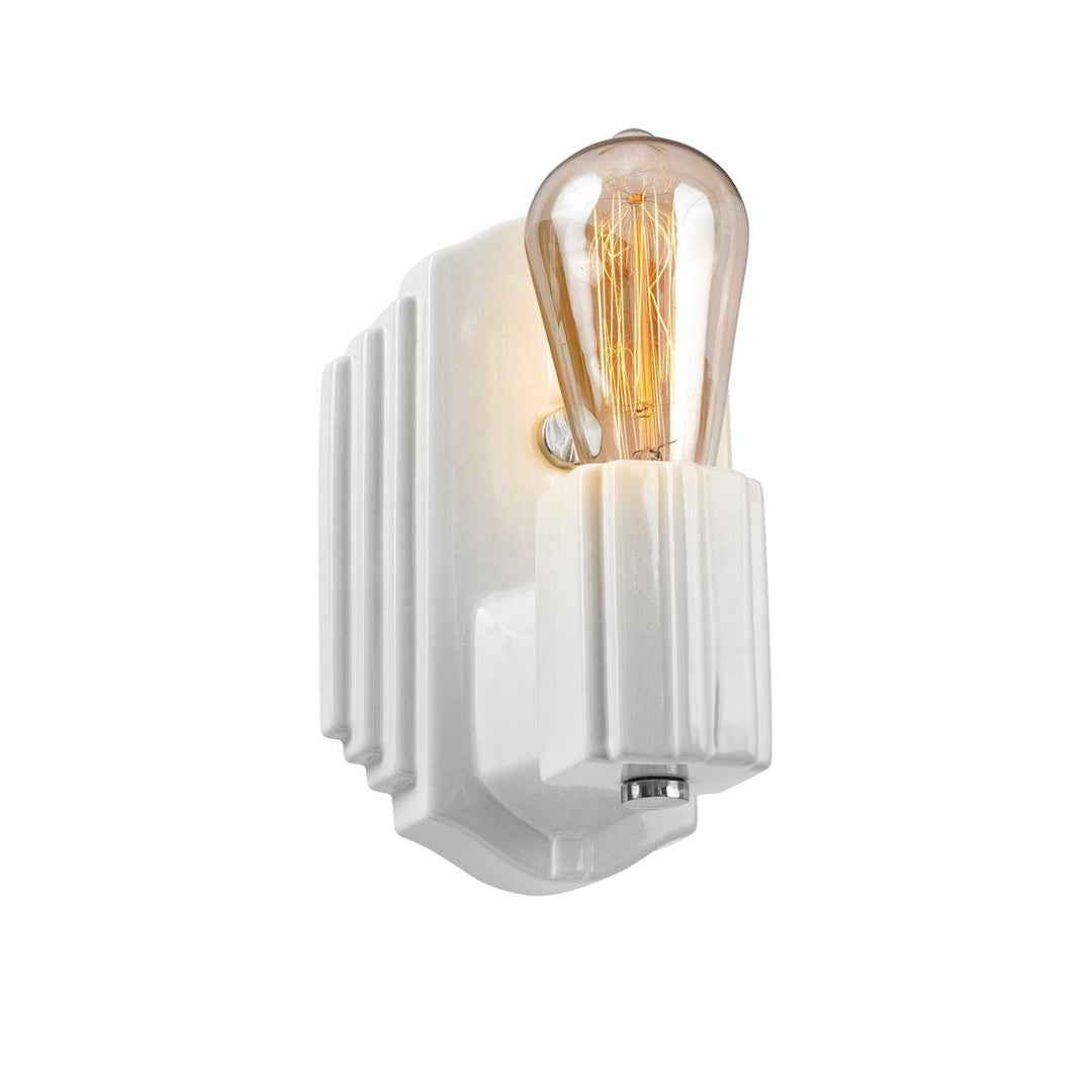American Classics One Light Wall Sconce in Gloss White Justice Designs