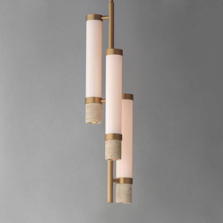 ET2 - E11053-01TVGLD - LED Pendant - Travertine - Travertine / Gold