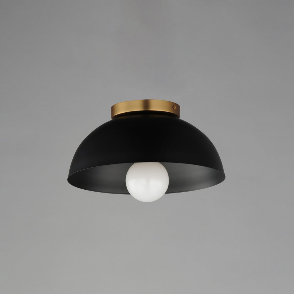 Maxim - 10020BKNAB - One Light Flush Mount - Thelonious - Black / Natural Aged Brass