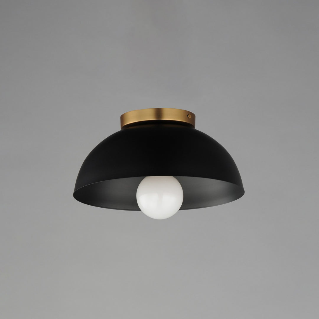 Maxim - 10020BKNAB - One Light Flush Mount - Thelonious - Black / Natural Aged Brass