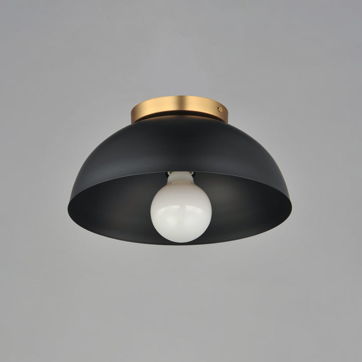 Maxim - 10020BKNAB - One Light Flush Mount - Thelonious - Black / Natural Aged Brass