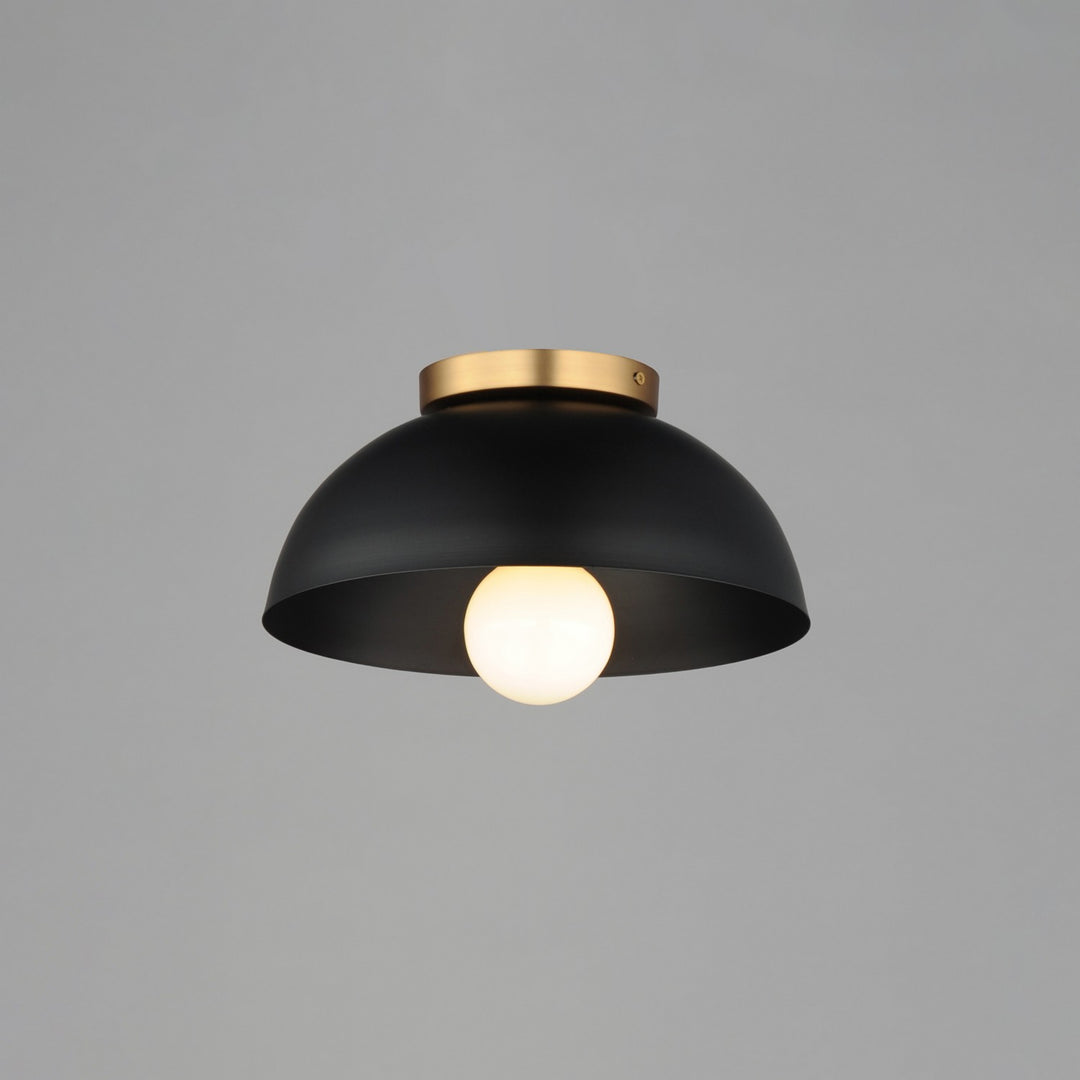 Maxim - 10020BKNAB - One Light Flush Mount - Thelonious - Black / Natural Aged Brass