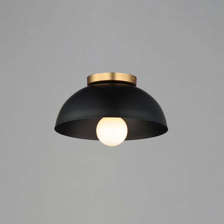 Maxim - 10020BKNAB - One Light Flush Mount - Thelonious - Black / Natural Aged Brass