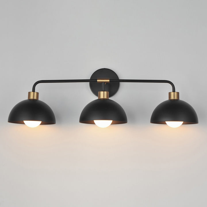 Maxim - 10023BKNAB - Three Light Bath Vanity - Thelonious - Black / Natural Aged Brass