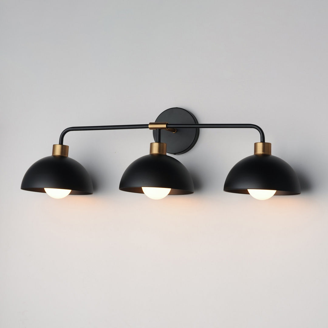 Maxim - 10023BKNAB - Three Light Bath Vanity - Thelonious - Black / Natural Aged Brass