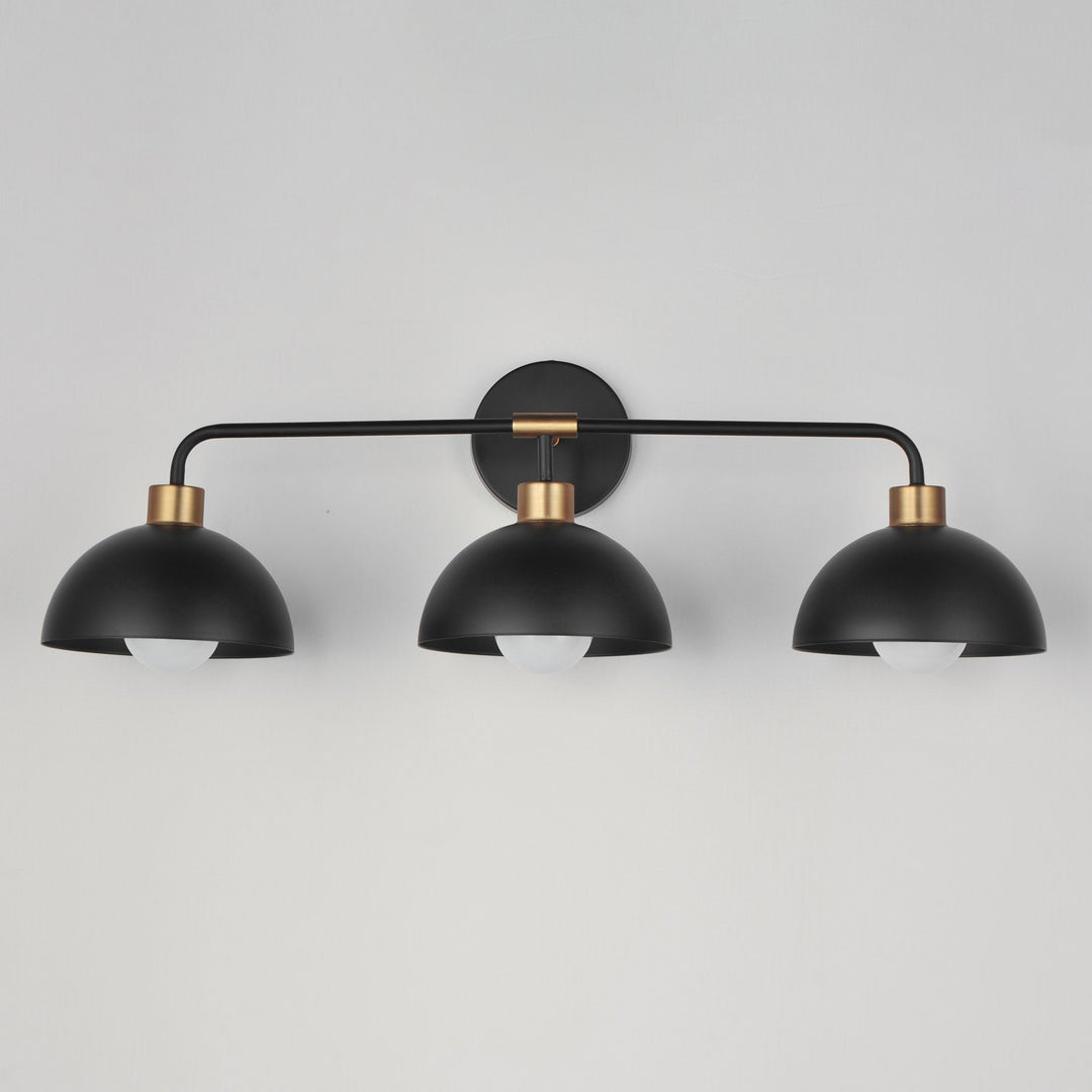 Maxim - 10023BKNAB - Three Light Bath Vanity - Thelonious - Black / Natural Aged Brass