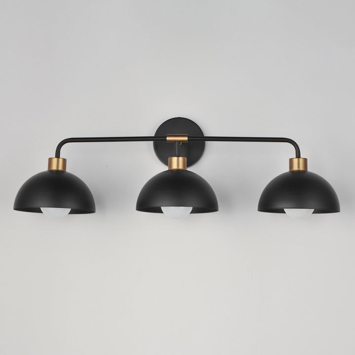 Maxim - 10023BKNAB - Three Light Bath Vanity - Thelonious - Black / Natural Aged Brass