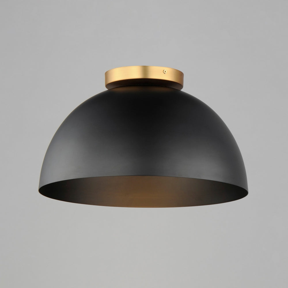 Maxim - 10029BKNAB - One Light Flush Mount - Thelonious - Black / Natural Aged Brass