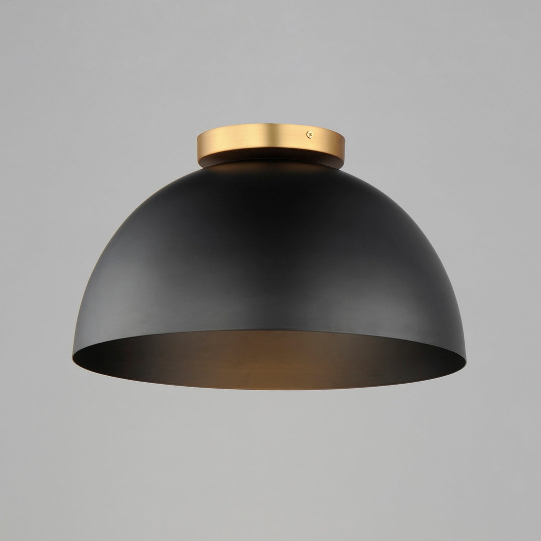 Maxim - 10029BKNAB - One Light Flush Mount - Thelonious - Black / Natural Aged Brass