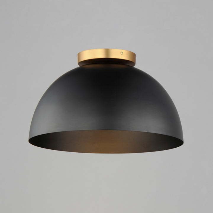 Maxim - 10029BKNAB - One Light Flush Mount - Thelonious - Black / Natural Aged Brass